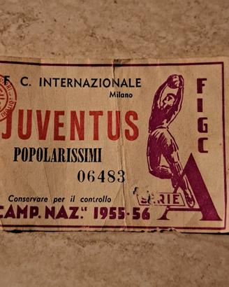 ticket calcio Juventus anni 50