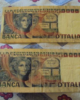 cartamoneta lire 50000 volto donna