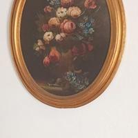 Quadro pittura a olio in cornice legno