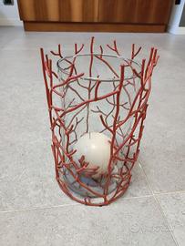 centrotavola con candela corallo