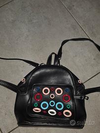 Mini Zaino Nero Ecopelle Colorati Y2K