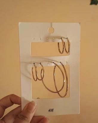 Set orecchini tondi bigiotteria dorata