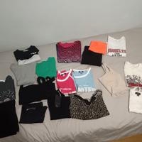 set 10 top magliette bambina taglia 10 12 anni 