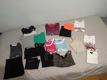 set 10 top magliette bambina taglia 10 12 anni 