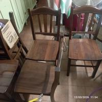 tavolo a libro in legno massello con sedie massell