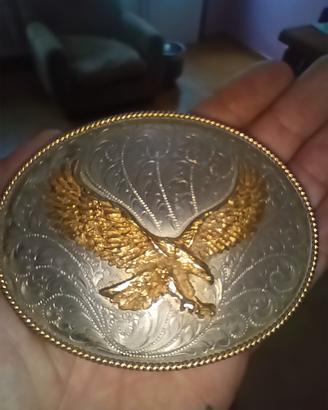 Fibbia cintura vintage anni 80 Silversmiths