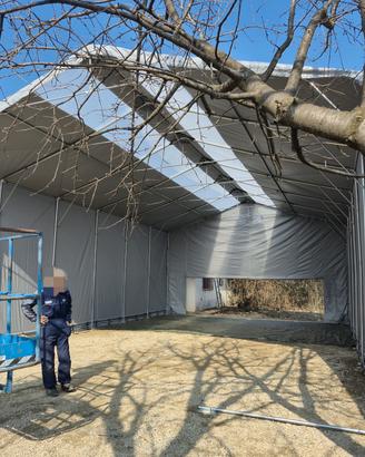 Gazebo tendostruttura 6x12m PVC copertura completa