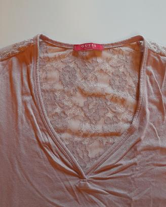Maglietta maniche lunghe Guess in pizzo taglia L