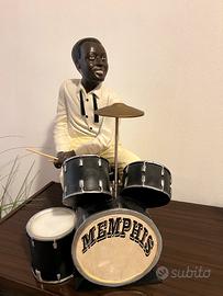 Statuetta batterista jazz vintage