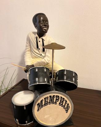 Statuetta batterista jazz vintage