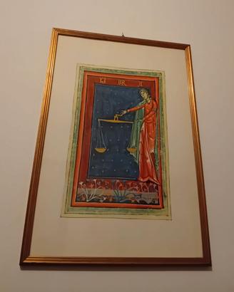 Quadri cornice legno dorata, stampe Aquarius-LIBRA