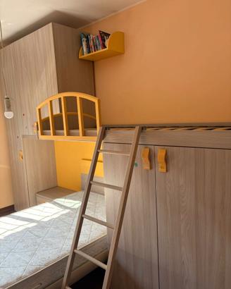 cameretta Bambini con letto a soppalco completa
