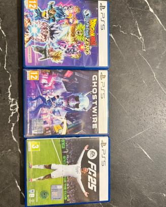 3 GIOCHI PS5 FIFA25 GHOSTWIRE DRAGONBALL