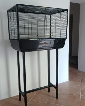Gabbia per criceto con supporto in legno 