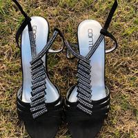 Sandali neri con strass