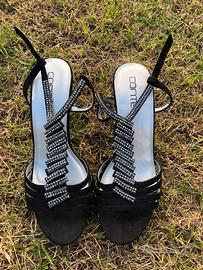 Sandali neri con strass