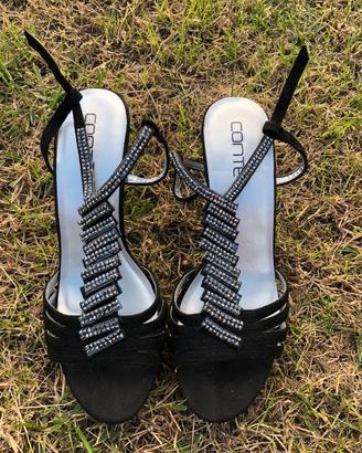 Sandali neri con strass