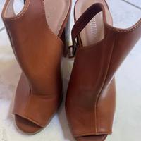 sandalo con tacco 10 marrone taglia 36