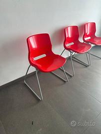 sei sedie attesa pranzo camera studio impilabili