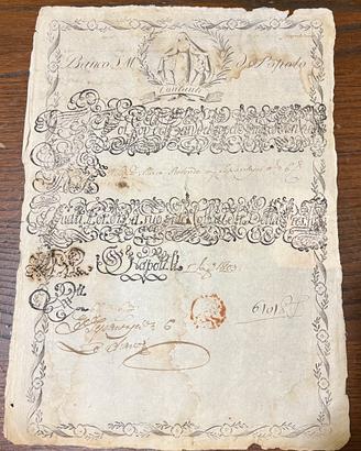 Fede di Credito Antica Napoli Banco S.M. 1803