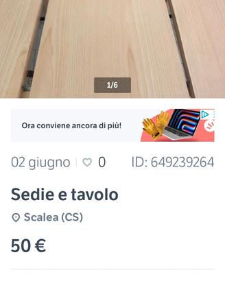 tavolo con sedie 
