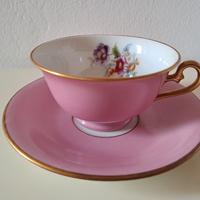Richard Ginori tazza porcellana rosa da tè anni 40