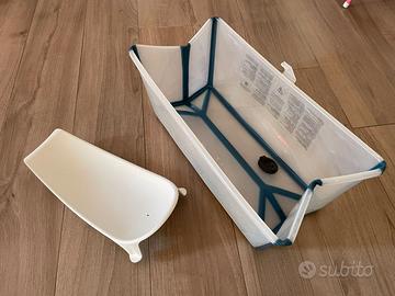 Stokke Flexi Bath Transparent Blue + Supporto