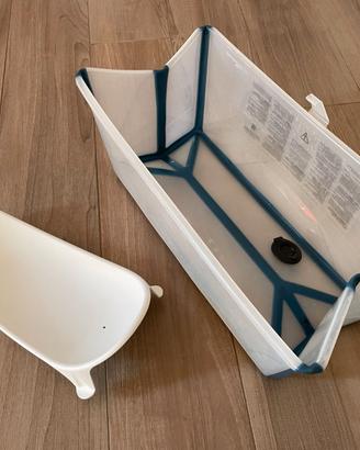 Stokke Flexi Bath Transparent Blue + Supporto