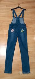 salopette jeans dipinta a mano
