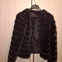cappotto pellicciotto nero taglia xs 
