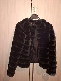 cappotto pellicciotto nero taglia xs 