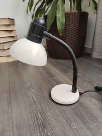 Lampada da scrivania vintage bianca metallo