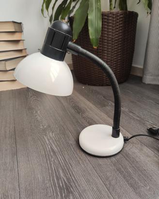 Lampada da scrivania vintage bianca metallo