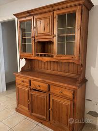 Credenza vetrina rustica in legno