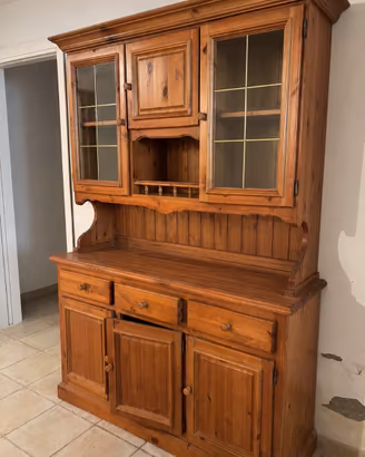Credenza vetrina rustica in legno