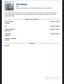 Pizzaiolo/aiuto pizzaiolo/ aiuto cuoco