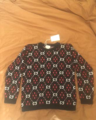 Maglione jacquard monogram Gucci.