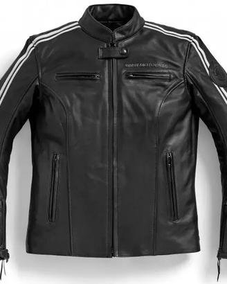 GIACCA PELLE MOTO TWIN STRIPES DONNA TG XS