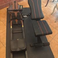 vogatore pieghevole + panca e pesi