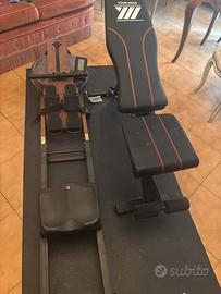 vogatore pieghevole + panca e pesi