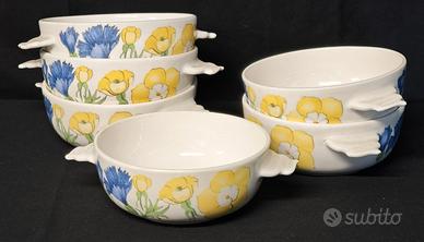 Ernestine Salerno anni ’60 Set 6 tegamini ceramica