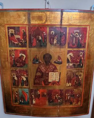 Antica icona russa raffigurante San Nicola