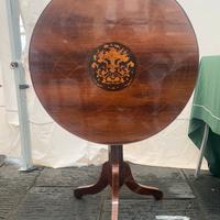 Tavolo a vela antico in palissandro intarsiato