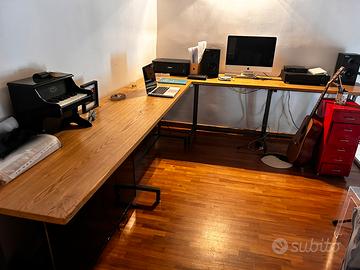 Ribassato tavolo studio p coworking  legno e ferro