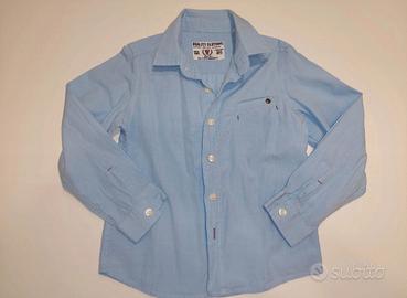 Camicia bimbo celeste Ovs taglia 3/4 anni 104 cm