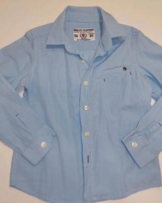 Camicia bimbo celeste Ovs taglia 3/4 anni 104 cm