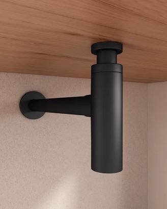 Sifone scarico universale per lavabi nero nuovo