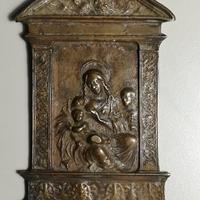 Arte Sacra Tavoletta Antica da Baciare in bronzo