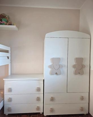 Cameretta neonato MIBB armadio+cassettiera+lettino