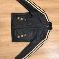 Giacca in vera pelle nera Kocman ‘Racing’